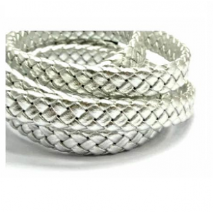Koord Gevlochten 10x4mm Zilver